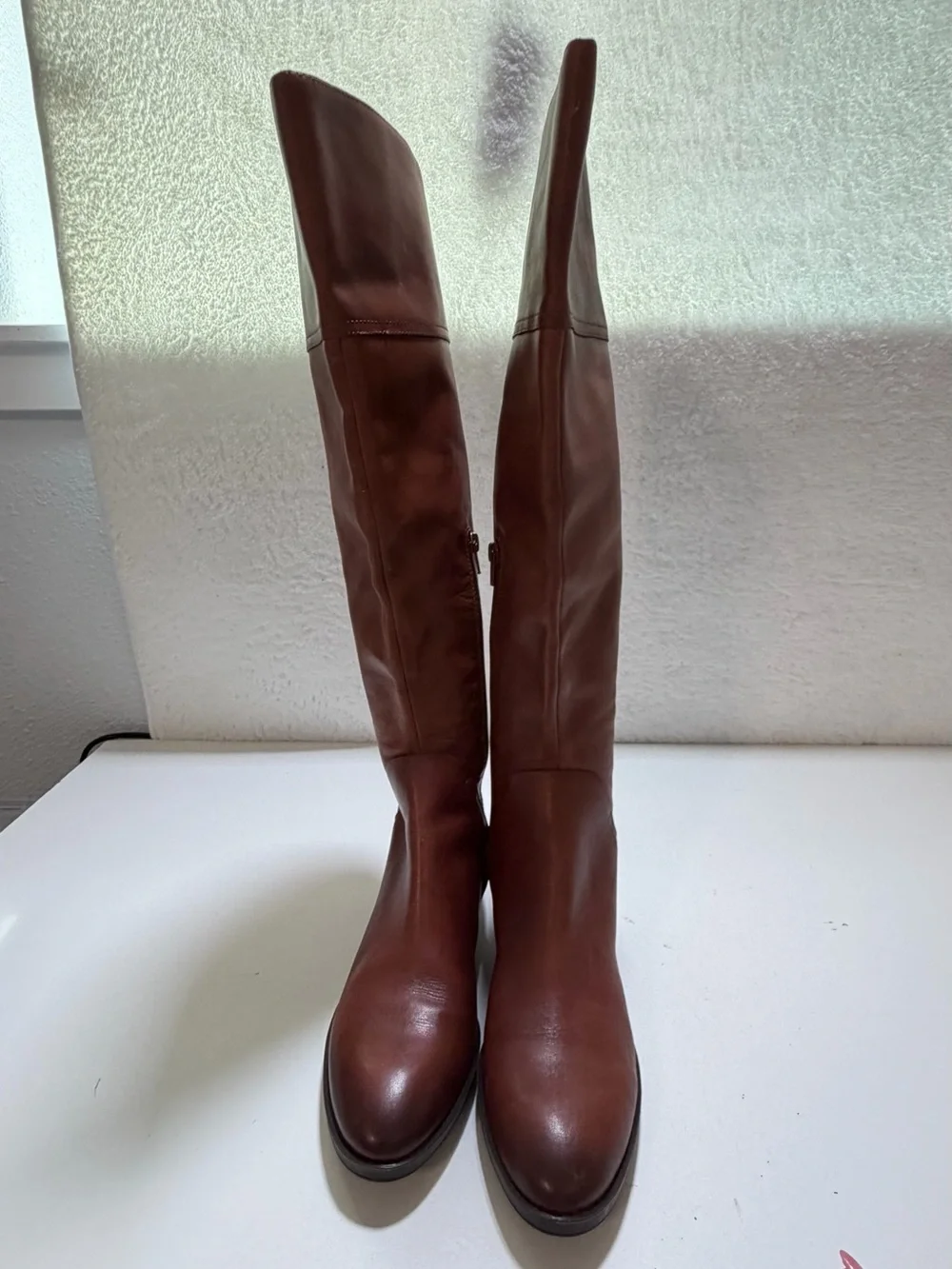 Vince Camuto Bendra Brown Leather Over the Knee Riding Boots Size 6.5